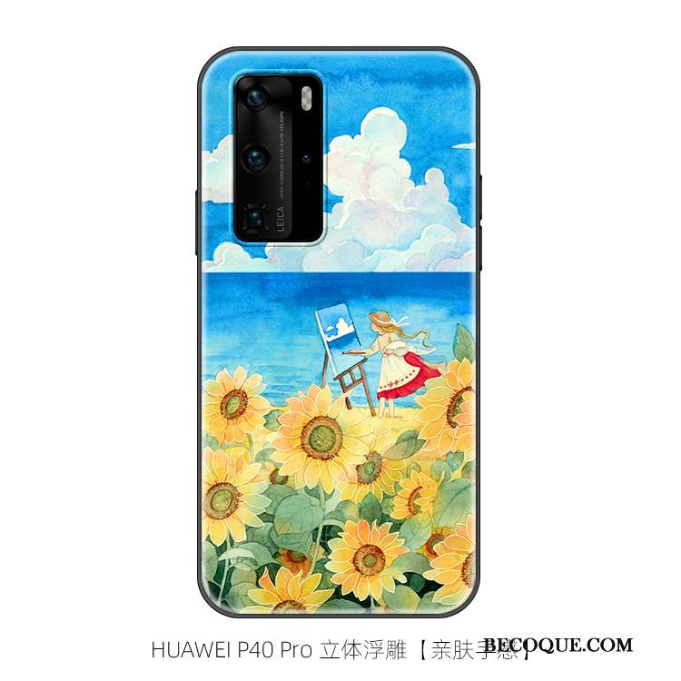 Huawei P40 Pro Marque De Tendance Coque De Téléphone Créatif Net Rouge Fluide Doux Art