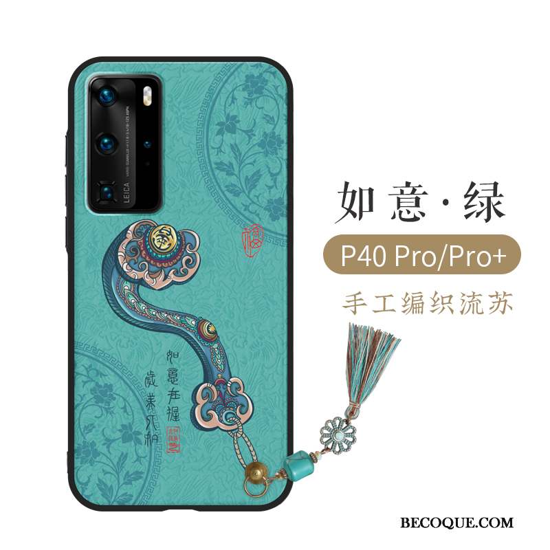 Huawei P40 Pro À Franges Coque Protection Tendance Gaufrage Difficile