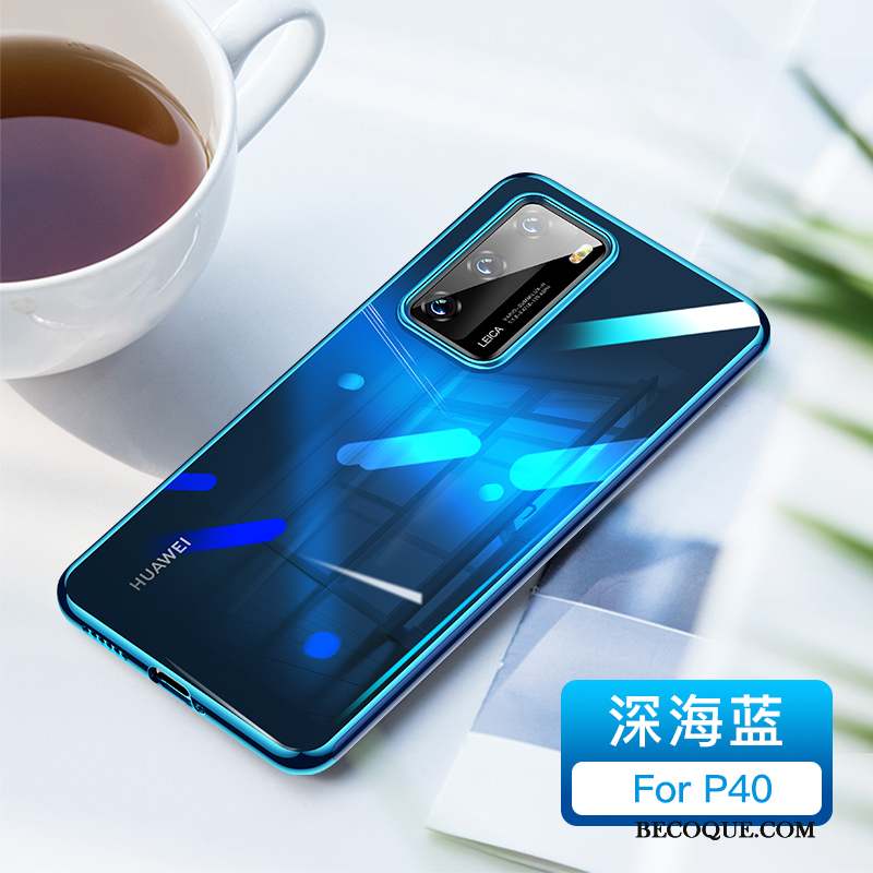 Huawei P40 Protection Luxe Coque De Téléphone Net Rouge Fluide Doux Silicone