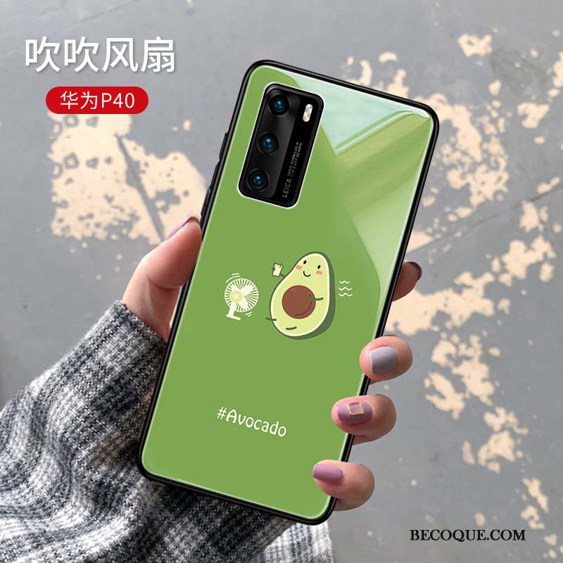 Huawei P40 Vert Charmant Net Rouge Coque De Téléphone Luxe Vent