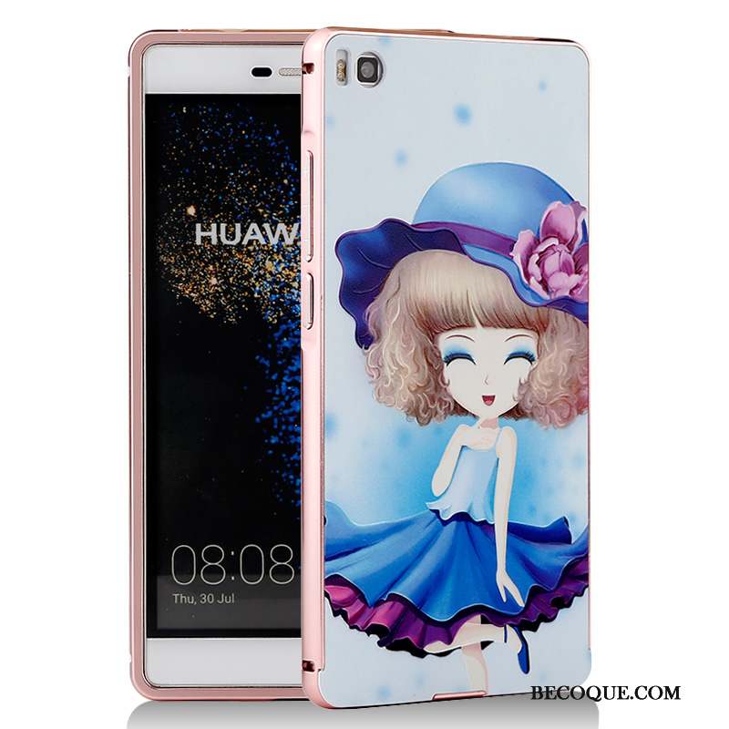 Huawei P8 Bleu Coque De Téléphone Étui Border Téléphone Portable Dessin Animé