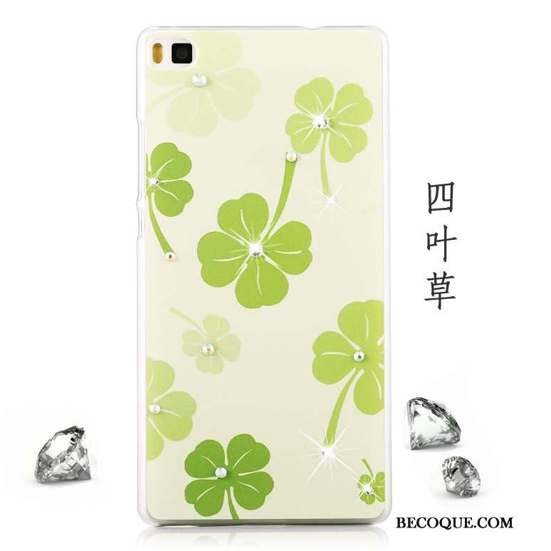 Huawei P8 Difficile Peinture Dessin Animé Haute Coque De Téléphone Vert