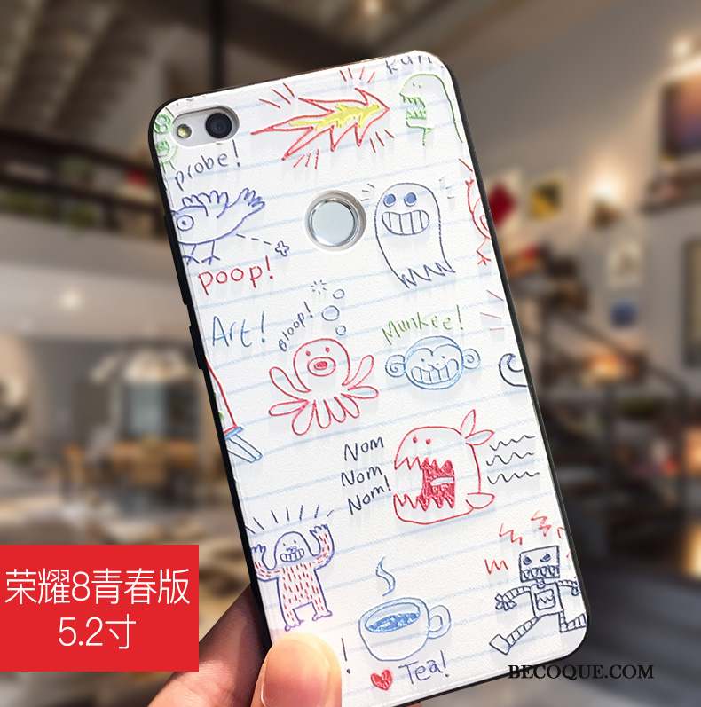Huawei P8 Lite 2017 Coque De Téléphone Blanc Silicone Dessin Animé Incassable Ornements Suspendus