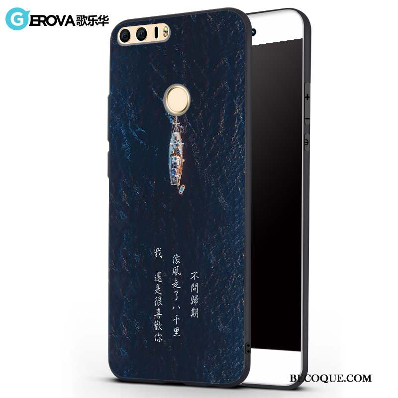 Huawei P8 Lite 2017 Coque De Téléphone Incassable Étui Fluide Doux Jeunesse Bleu Marin