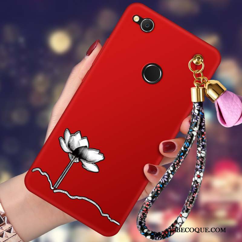 Huawei P8 Lite 2017 Coque Incassable Protection Étui Rouge Fluide Doux