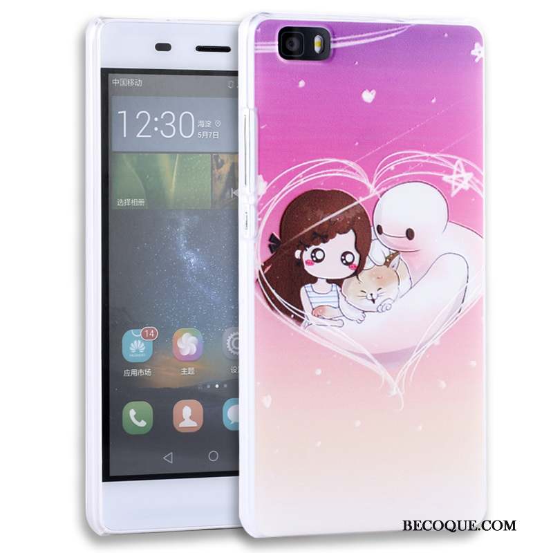 Huawei P8 Lite Étui Protection Rose Gaufrage Coque De Téléphone Jeunesse