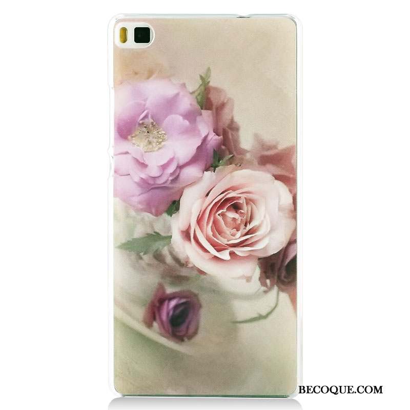 Huawei P8 Peinture Haute Rose Protection Coque De Téléphone Tendance