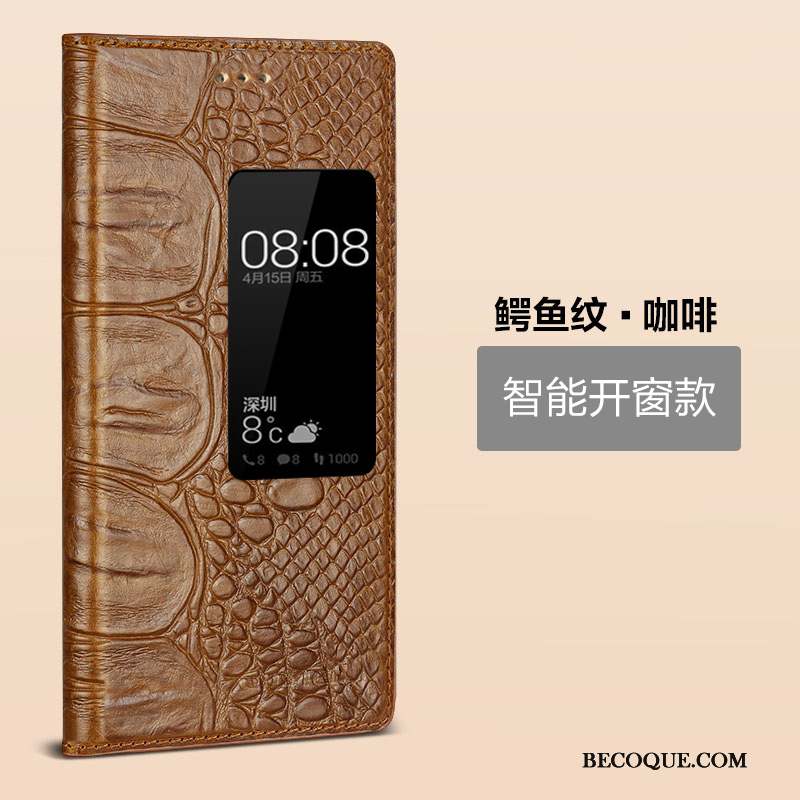 Huawei P9 Coque Étui Housse Incassable Protection Marron Business