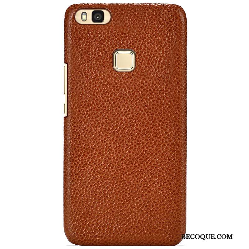 Huawei P9 Lite Coque Difficile Simple Protection Marron Incassable Étui