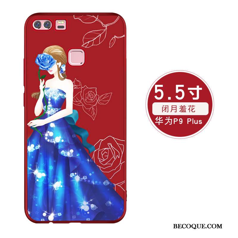 Huawei P9 Plus Coque Jeunesse Créatif Personnalité Mince Incassable Rouge