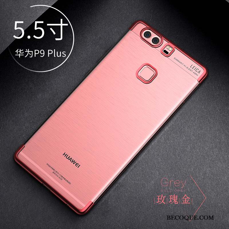 Huawei P9 Plus Coque Très Mince Fluide Doux Créatif Transparent Rose Tendance