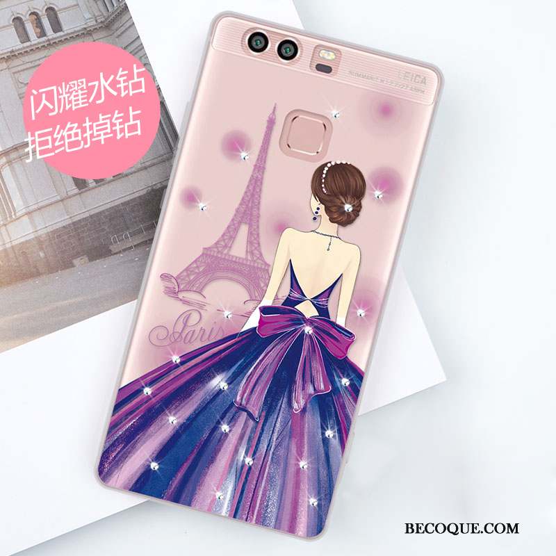 Huawei P9 Plus Dessin Animé Créatif Tendance Coque De Téléphone Strass Silicone