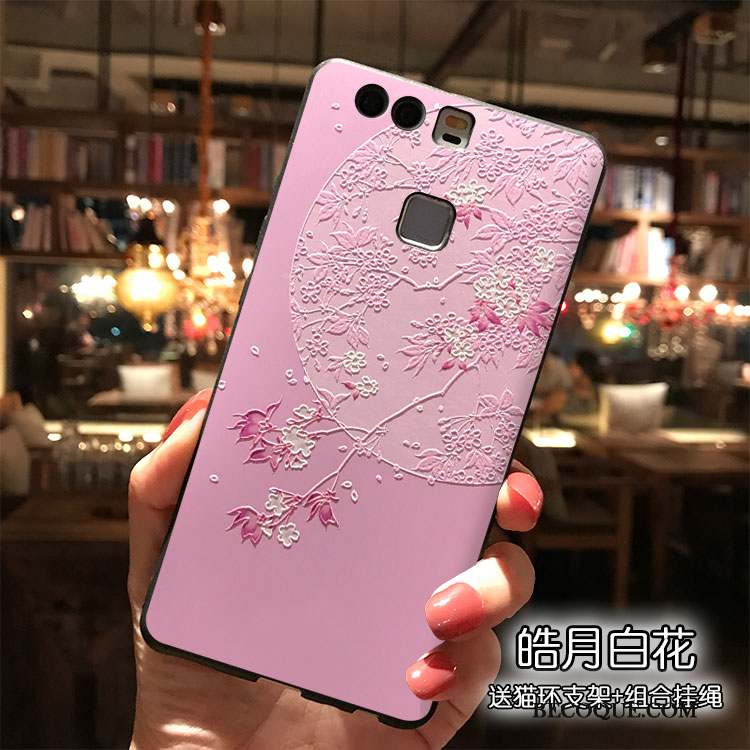 Huawei P9 Plus Ornements Suspendus Tendance Silicone Coque De Téléphone Étui Rose