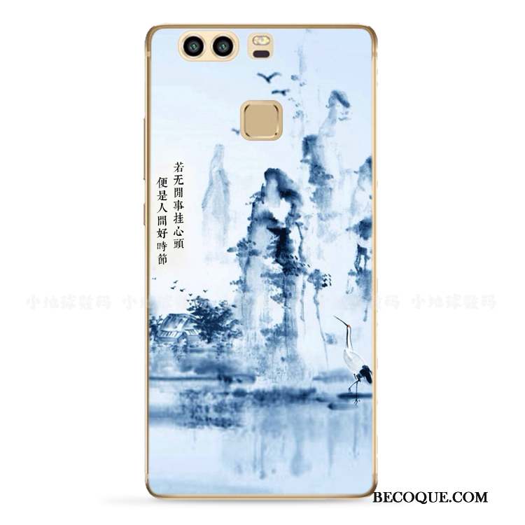 Huawei P9 Plus Tout Compris Silicone Protection Bleu Clair Coque De Téléphone Style Chinois
