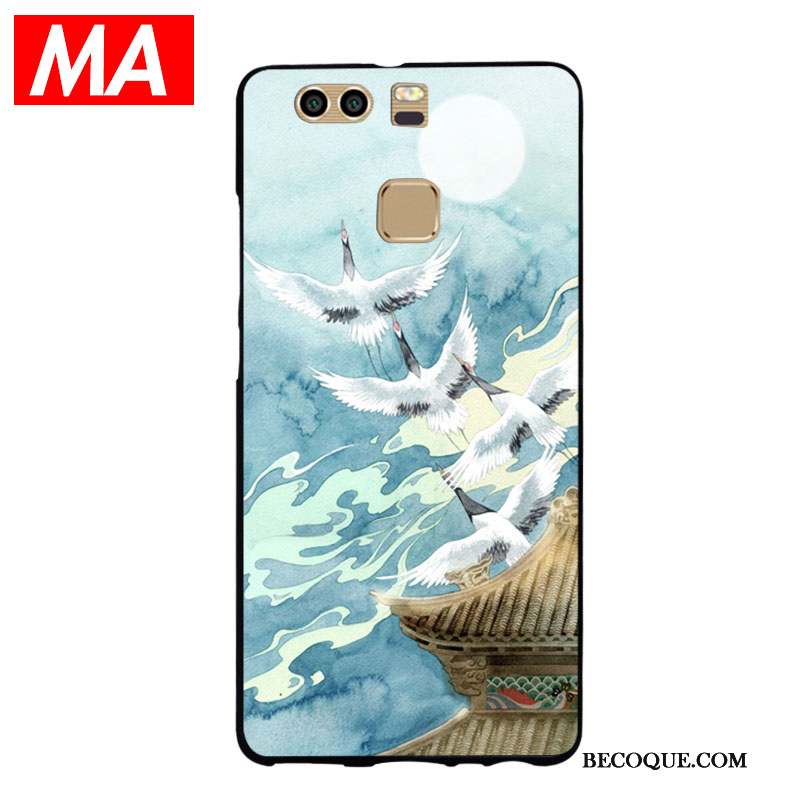 Huawei P9 Plus Élégant Coque De Téléphone Grue Vent Art Fluide Doux