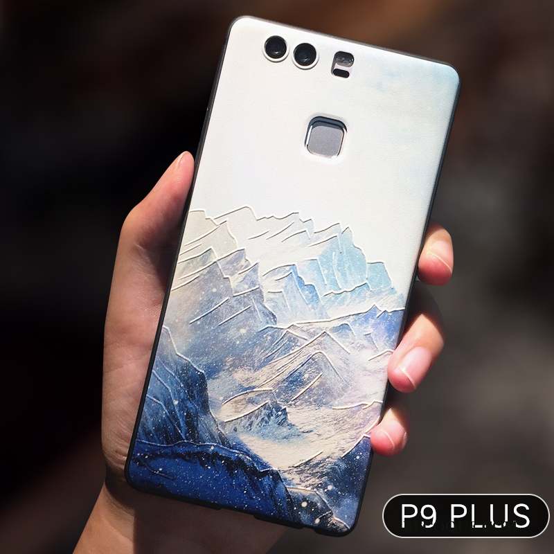 Huawei P9 Plus Étui Coque De Téléphone Tout Compris Gaufrage Incassable Bleu