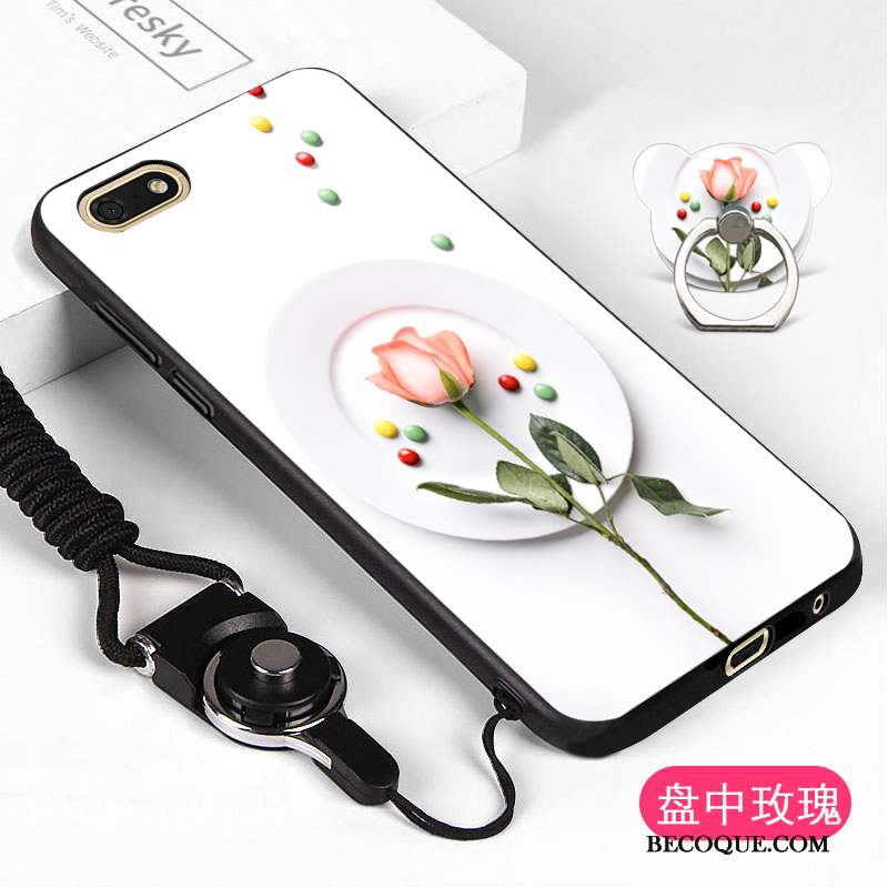 Huawei Y5 2018 Coque Dessin Animé Incassable Silicone Fluide Doux Blanc Ornements Suspendus