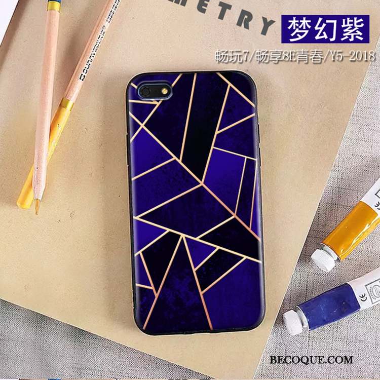 Huawei Y5 2018 Fluide Doux Jeunesse Coque De Téléphone Incassable Nouveau Violet