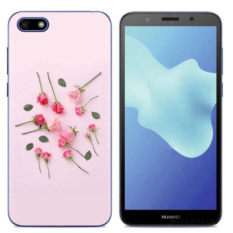 Huawei Y5 2018 Rose Simple Coque Étui Créatif Fluide Doux