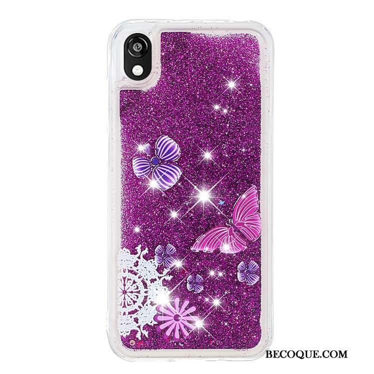 Huawei Y5 2019 Quicksand Coque De Téléphone Dessin Animé Étui Violet Fluide Doux