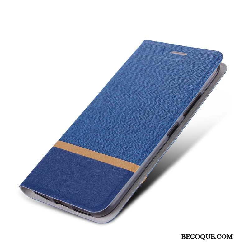 Huawei Y6 2018 Étui Coque De Téléphone Téléphone Portable Étui En Cuir Bleu Marin Protection