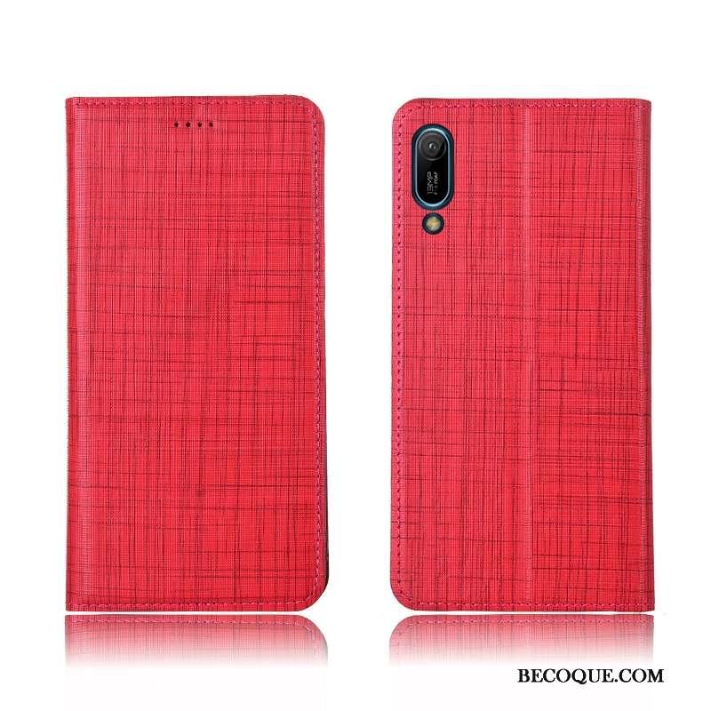 Huawei Y6 2019 Clamshell Silicone Coque Rouge Protection Étui