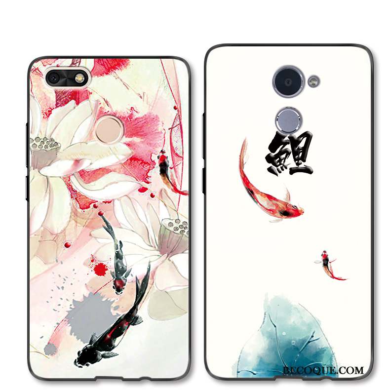 Huawei Y6 Pro 2017 Coque Tout Compris Squid Rouge Peinture Protection Encre