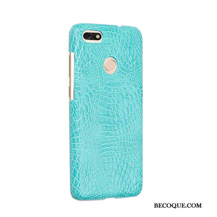 Huawei Y6 Pro 2017 Étui Coque De Téléphone Difficile Crocodile Vintage Bleu Clair