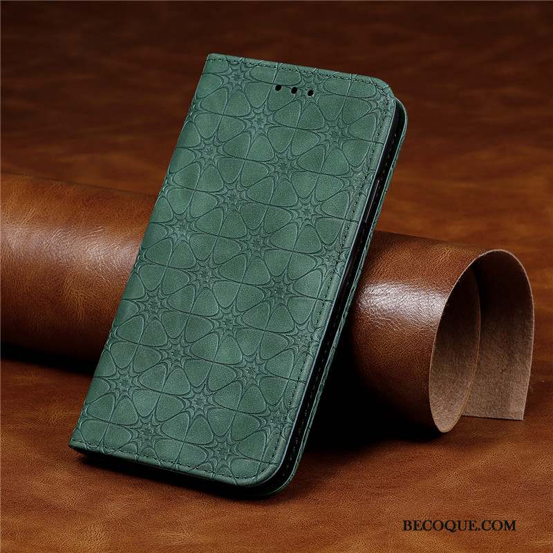 Huawei Y6s Coque En Relief Similicuir Gaufrage Étui Vert Ornements Suspendus