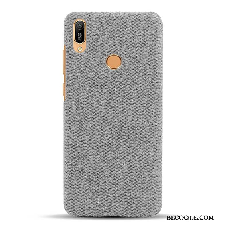 Huawei Y6s Étui Gris Coque De Téléphone Difficile Tissu Modèle Fleurie