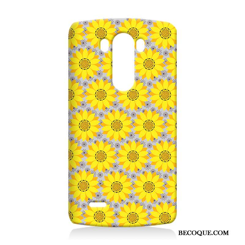 Lg G3 Difficile Étui Coque De Téléphone Protection Fluide Doux Jaune