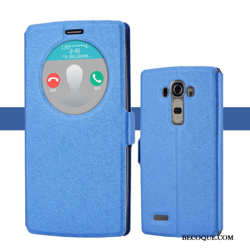 Lg G4 Coque De Téléphone Téléphone Portable Tendance Étui En Cuir Protection Bleu