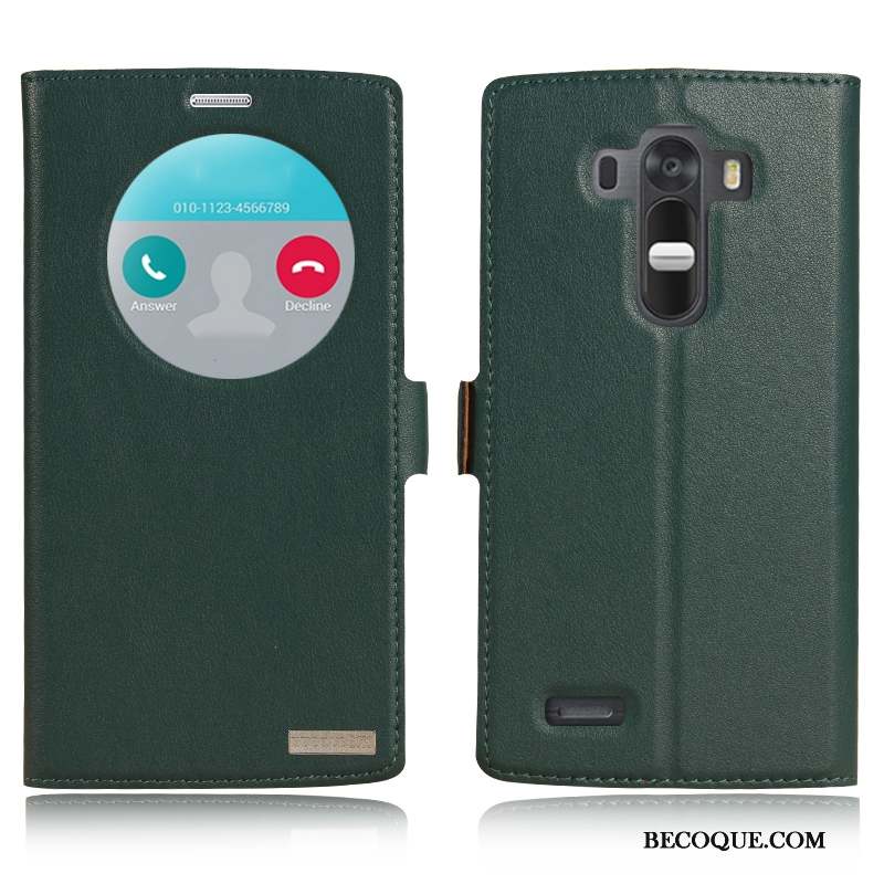 Lg G4 Cuir Véritable Protection Téléphone Portable Vert Foncé Étui En Cuir Coque De Téléphone