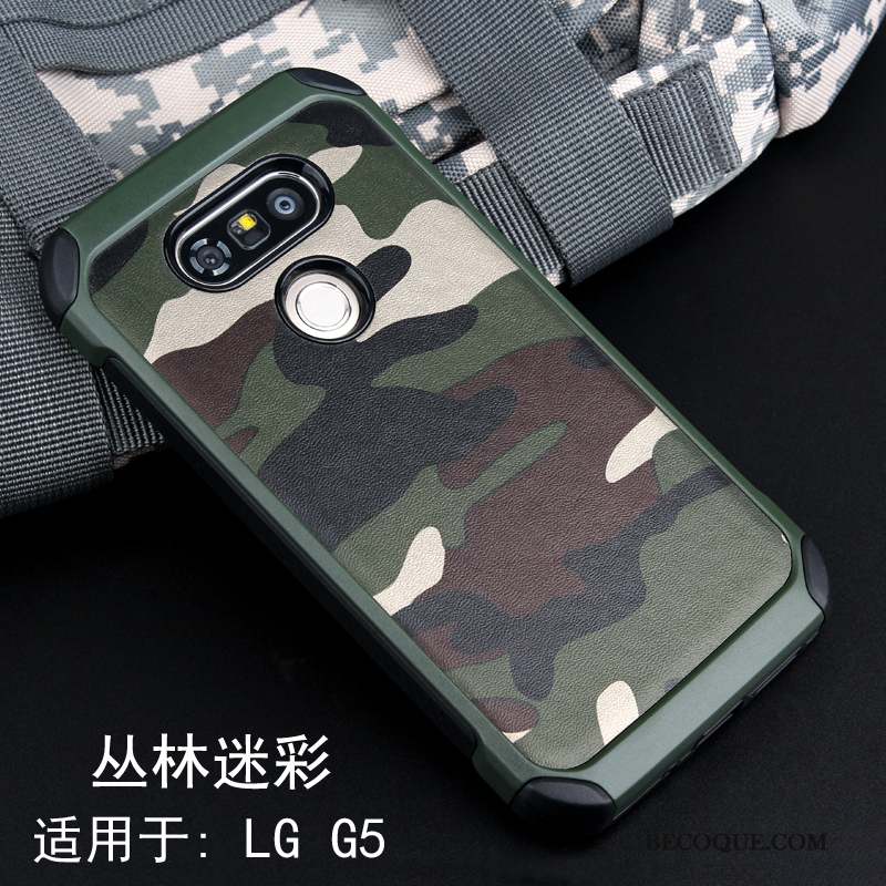 Lg G5 Coque Protection Camouflage Fluide Doux Vert Étui Incassable