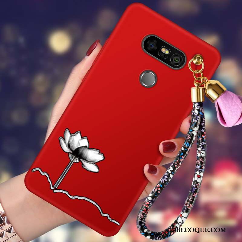 Lg G5 Coque Étui Rouge Téléphone Portable Personnalité Silicone Très Mince