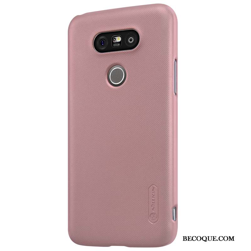 Lg G5 Délavé En Daim Coque De Téléphone Étui Téléphone Portable Protection Or Rose