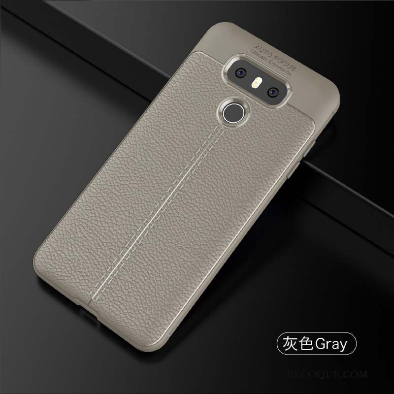 Lg G6 Très Mince Simple Coque De Téléphone Gris Délavé En Daim Étui