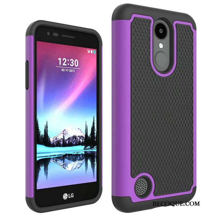 Lg K4 2017 Étui Incassable Violet Téléphone Portable Modèle Fleurie Coque De Téléphone