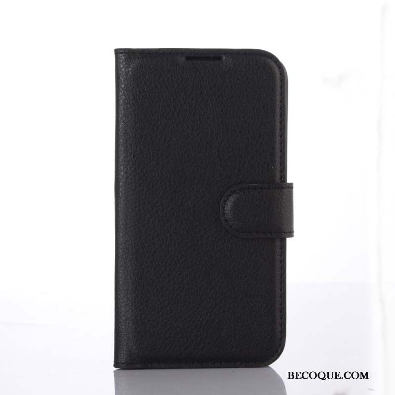 Lg K4 Étui Protection Carte Coque De Téléphone Noir Portefeuille