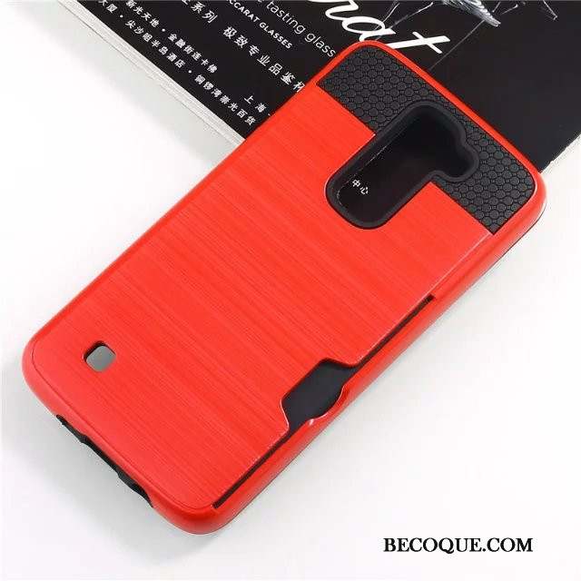 Lg K8 Coque De Téléphone Protection Rouge Soie Carte Incassable