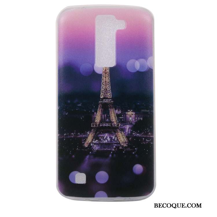 Lg K8 Étui Fluide Doux Violet Paysage Coque De Téléphone Protection