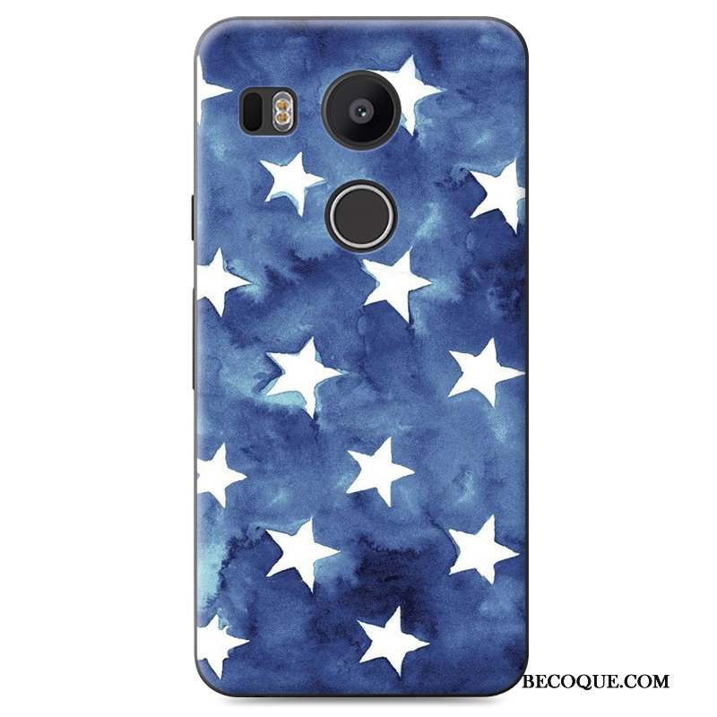 Lg Nexus 5x Peinture Bleu Protection Coque Étui Difficile