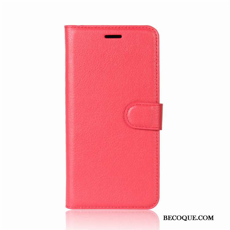 Lg Q6 Coque Incassable Protection Housse Portefeuille Téléphone Portable Rouge