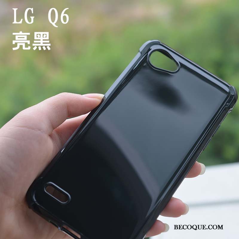 Lg Q6 Coque Tout Compris Noir Silicone Transparent Fluide Doux Ballon