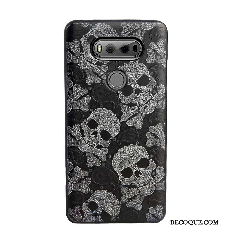 Lg V20 Coque Dessin Animé Peinture Silicone Protection Tendance Fluide Doux