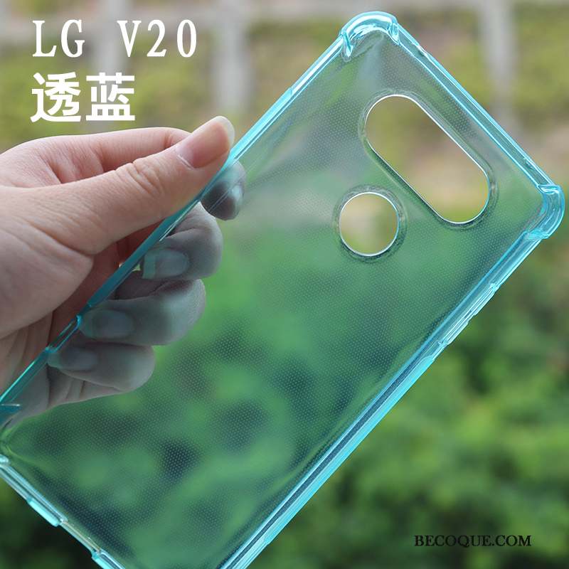 Lg V20 Coque Protection Étui Bleu Silicone Incassable Ballon