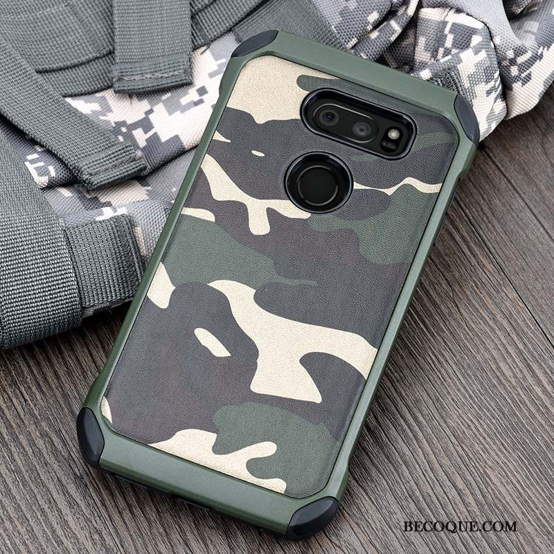 Lg V30 Coque De Téléphone Camouflage Silicone Protection Vert