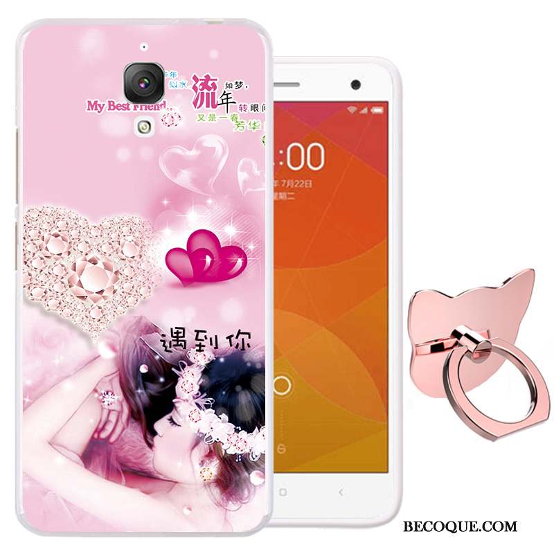 Mi 4 Coque Protection Téléphone Portable Rose Petit Tout Compris Dessin Animé