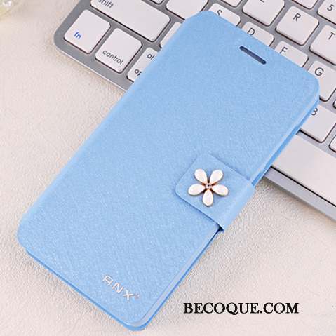 Mi 4 Coque Tout Compris Petit Étui En Cuir Bleu Clair Incassable Protection