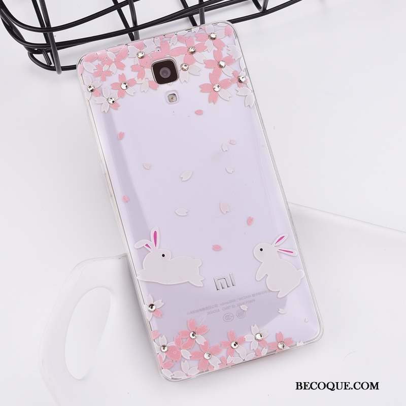 Mi 4 Ornements Suspendus Coque De Téléphone Étui Petit Rose Silicone